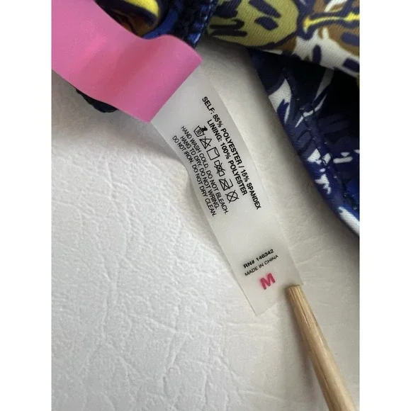 YMI Swimsuit Blue Floral Studded NWOT Size Medium Summer Boho Beach Vacation - Picture 4 of 8